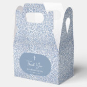 Boy Baptism Blue & White Floral Pattern Thank You フェイバーボックス (オープン)
