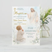 Boy Baptism Invitation Godparent Announcement 招待状 (スタンド正面)