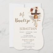 Boy Baptism Invitation in Spanish Boho 招待状 (正面)