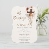 Boy Baptism Invitation in Spanish Boho 招待状 (スタンド正面)