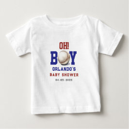 Boy Baseball Baby Shower | Cute Sports Party ベビーTシャツ