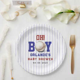 Boy Baseball Baby Shower | Cute Sports Party ペーパープレート