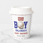 Boy Baseball Baby Shower | Cute Sports Party 紙コップ (正面)