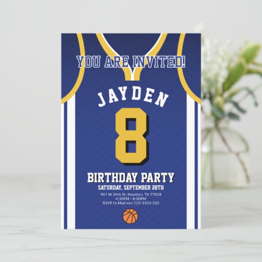 Boy Basketball Birthday Invite 招待状 (スタンド正面)