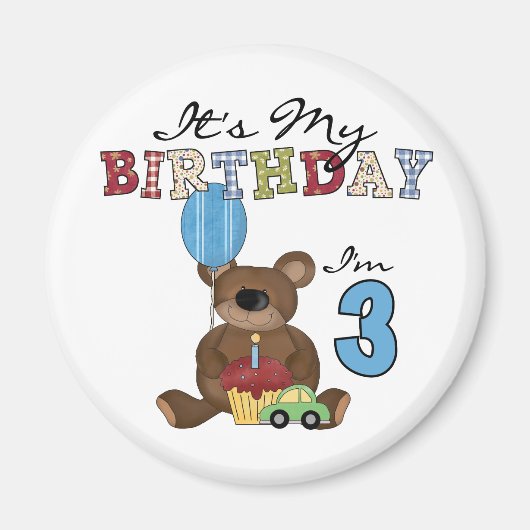 Boy Bear誕生日Tシャツとギフト マグネット (正面)