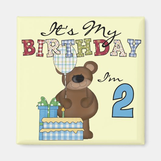 Boy Bear誕生日Tシャツとギフト マグネット (正面)