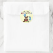 Boy Bear誕生日Tシャツとギフト ラウンドシール (バッグ)