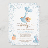 Boy Bear Baby Shower （ブックリクエスト付き） 招待状 (正面/裏面)