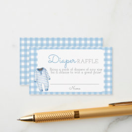 Boy Bear Baby Shower Diaper Raffle Card エンクロージャーカード