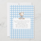 Boy Bear Clothesline Baby Shower invitation 招待状 (裏面)
