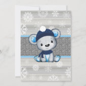 Boy Bear Winter招待状for Boy Baby Shower 招待状 (裏面)