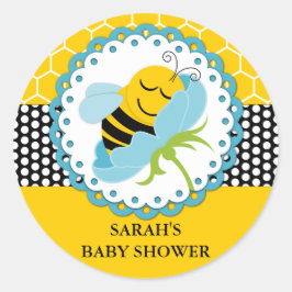 Boy Bee Baby Showerステッパーソナライズされたカー ラウンドシール