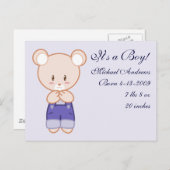 Boy Birthの発表 案内ポストカード (正面/裏面)