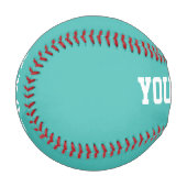 Boy Birthday gift idea custom name text turquoise 野球ボール (正面左)