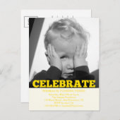 Boy Birthday Partyフォト招待状 インビテーションポストカード (正面/裏面)