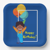 Boy Birthday Party （アフリカ系アメリカ人） ペーパープレート (正面)