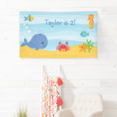 Boy Birthday Party Backdropバナー（海中下） 横断幕 (インサイチュ)