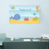 Boy Birthday Party Backdropバナー（海中下） 横断幕 (トレードショー)