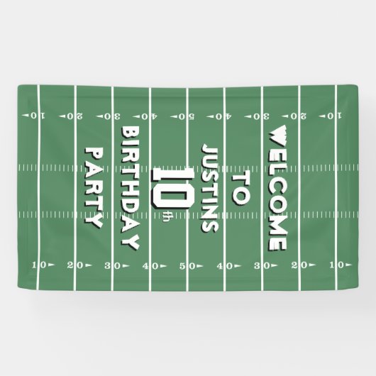 Boy Birthday Party Football Personalized 横断幕 (横)