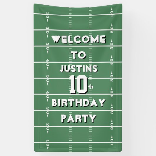 Boy Birthday Party Football Personalized 横断幕 (縦)