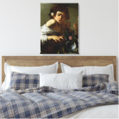 Boy Bitten by a Lizard, c.1595-1600 (キャンバス上の油) キャンバスプリント (インサイチュ (寝室))