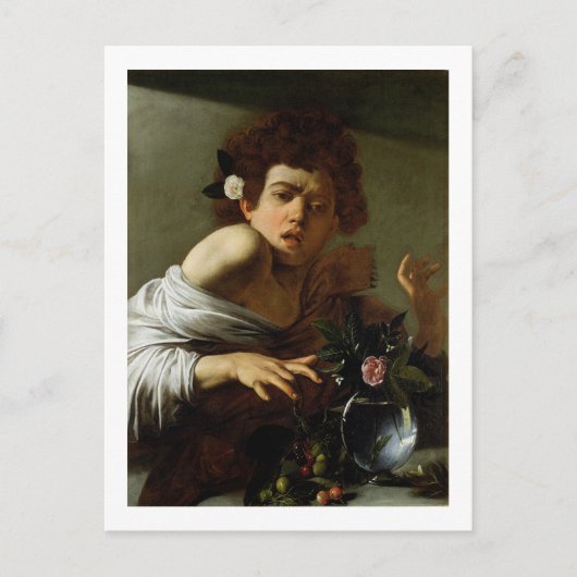 Boy Bitten by a Lizard, c.1595-1600 (キャンバス上の油) ポストカード (正面)