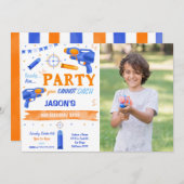 Boy BlueとOrange Dart Gun写真 招待状 (正面/裏面)