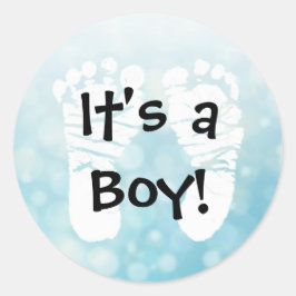 Boy Blue Baby Showerのステッカー ラウンドシール