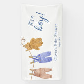 Boy Blue Baby Showerバナー 横断幕 (縦)