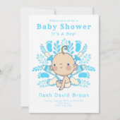 Boy Blue Baby Shower招待状 シーズンカード (正面)