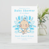Boy Blue Baby Shower招待状 シーズンカード (スタンド正面)