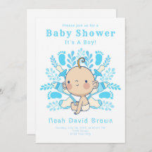 Boy Blue Baby Shower招待状