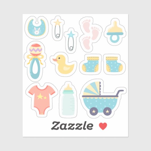 Boy Blue Baby Shower シール (シート)