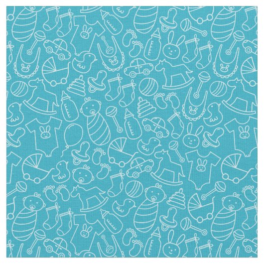 Boy Blue Baby Shower ファブリック (クローズアップ)