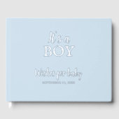 Boy Blue Baby Shower Silver Foil ゲストブック (正面)