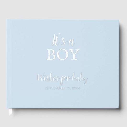Boy Blue Baby Shower Silver Foil ゲストブック (正面)