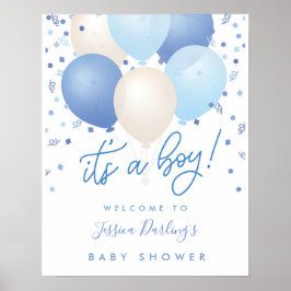 Boy Blue Baby Shower Welcomeポスター ポスター