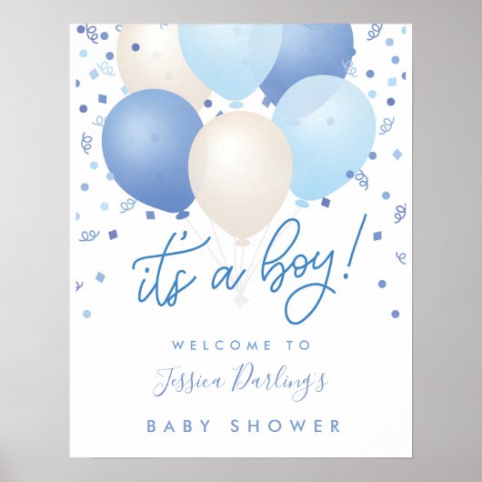 Boy Blue Baby Shower Welcomeポスター ポスター (正面)