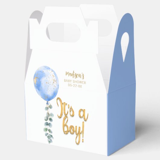 Boy Blue Balloon Baby Shower Fever Box フェイバーボックス (オープン)
