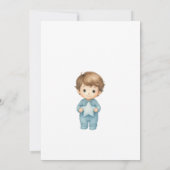 Boy Blue Bow Balloon Baby Shower招待状 招待状 (裏面)