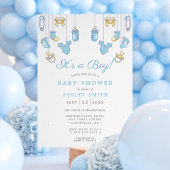 Boy Blue Boy Baby Shower 招待状