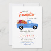 Boy Blue Pumpkinがやってくる ベイビーシャワー 招待状 (正面)