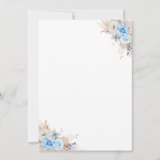 Boy Blue Pumpkin Baby Shower 招待状 (裏面)