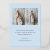 Boy Blue Silver Foil写真誕生のお知らせ 箔招待状 (裏面)