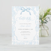 Boy Blue Toile De Jouy Baby Shower Invitation 招待状 (スタンド正面)