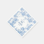 Boy Blue Toile Safariの赤エレガントちゃんシャワー スタンダードカクテルナプキン (角)