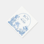 Boy Blue Toile Safariの赤エレガントちゃんシャワー スタンダードカクテルナプキン (角)