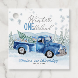 Boy Blue Truck Winter Onederland 一歳の誕生日 フェイバータグ