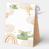 Boy Boho Adventure Helicopter Airplane Baby Shower フェイバーボックス (裏面)