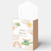 Boy Boho Adventure Helicopter Airplane Baby Shower フェイバーボックス (見開き)